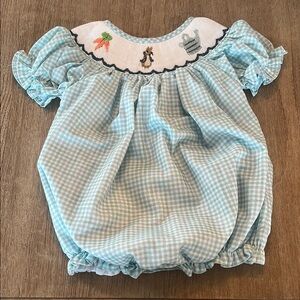 Gingham Baby Romper